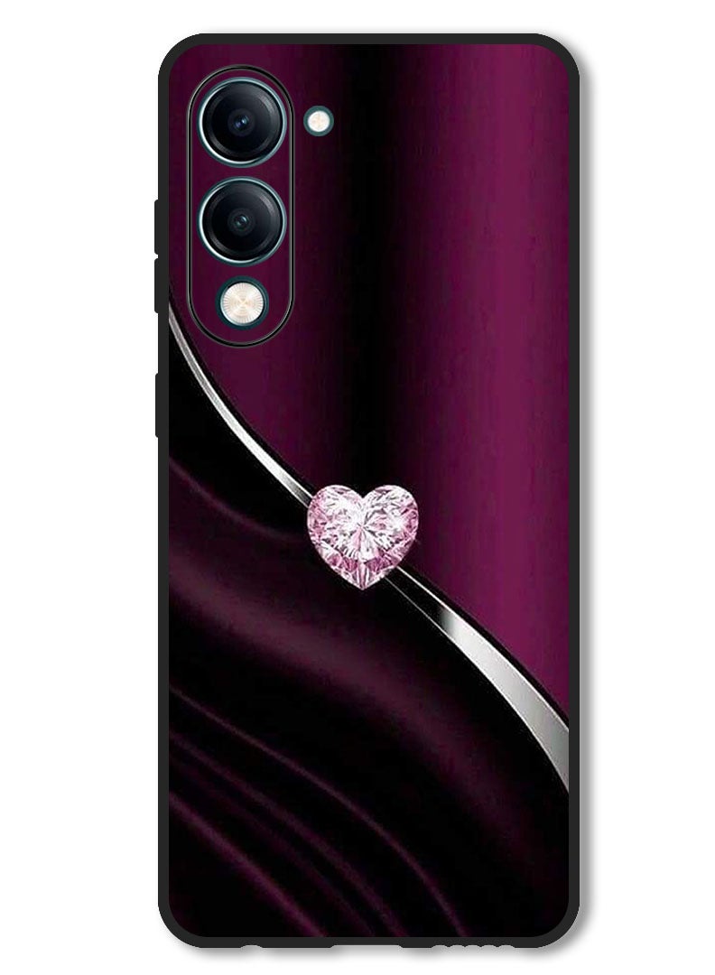 Theodor Case Compatible with Vivo Y29s Protection Shockproof Bumper Cover Diamond Heart - Image 1