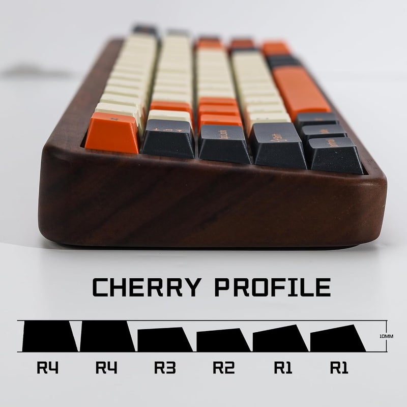 KBDiy Carbon 174 Keys PBT Double Shot Keycap Set,Orange Retro Custom Key Cap Keycaps 60 Percent Cherry Profile Keycaps for 61/64/68/84/87/100/104/108 Mechanical Keyboard - Image 3