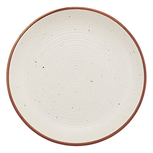 Crock Comforts Ceramic Handcrafted Stoneware Ribbed Cream Matte Quarter Plate for Dinner(7 inch)-Set of 4(Microwave & Dishwasher Safe,CC-WQP4) - Image 3