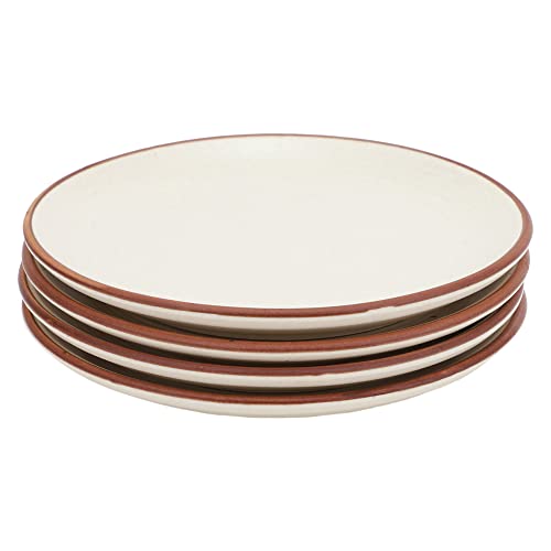 Crock Comforts Ceramic Handcrafted Stoneware Ribbed Cream Matte Quarter Plate for Dinner(7 inch)-Set of 4(Microwave & Dishwasher Safe,CC-WQP4) - Image 4