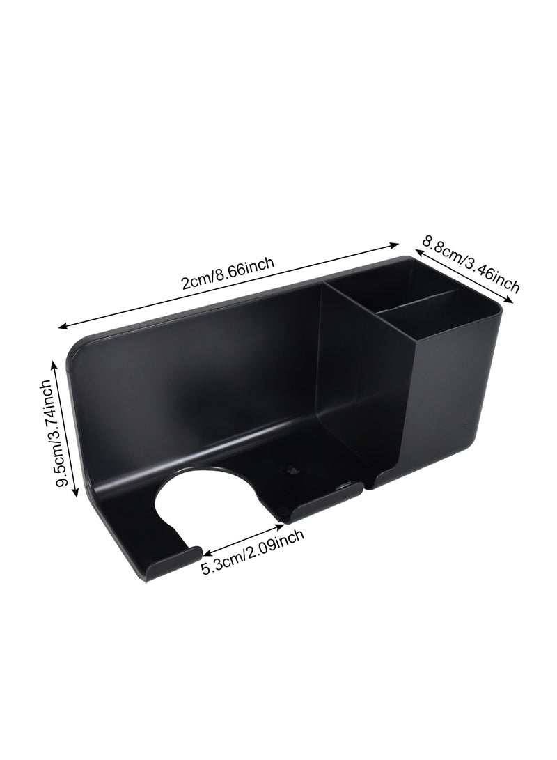 Hair Dryer Holder Wall Mounted Bathroom Hair Styling Care Tool Organizer with Storage and Cable Holder Multi-Functional Hair Dryer Storage Rack for Bathroom Bedroom Hair Salons - Image 3