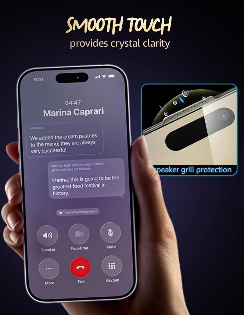 Lensarmor Military Grade 360 Degree Privacy Tempered Glass for iPhone 17 Pro (6.3") – Anti-Spy Screen Protector with Accessories Kit, 9H+ Shatterproof & Scratch Resistant Full Coverage Screen Guard - Image 4