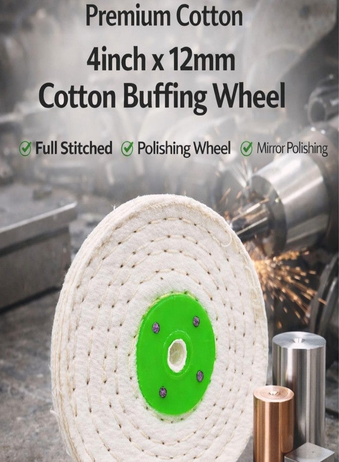 KWICK CUT + Kwick Cut+ White Cotton Buffing Wheel 4 Inch x 1/2 Inch (12mm) full stiched | Polishing Buff Wheel for SS, Aluminum, Brass, Copper & Jewelry | Abrasive Polishing Wheel - Image 2