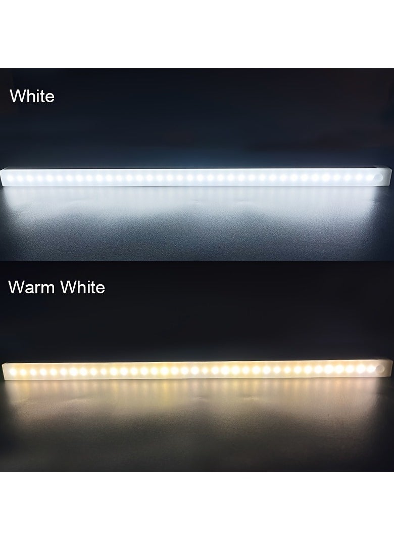 Wireless LED Motion Sensor Light Bar – USB Rechargeable, Magnetic Under Cabinet Lighting for Kitchen, Stairs, Hallway, and Wardrobe with Auto On/Off & Emergency Lighting, Portable, Touch-Controlled, Indoor Motion Sensor Light (10CM Size, Warm Light)