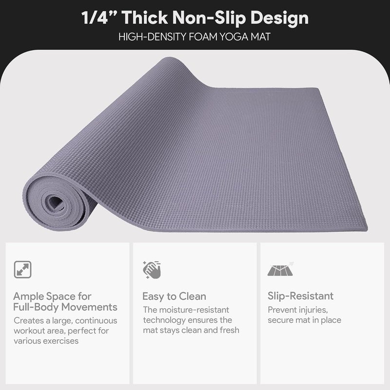 Fitvids BalanceFrom GoYoga All Purpose High Density Non-Slip Exercise Yoga Mat with Carrying Strap - Image 3