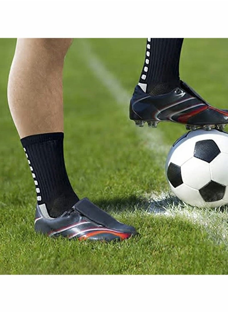 Generic - 4 Pcs Unisex Non Slip Sport Soccer Socks, Breathable Comfortable Athletic Football Basketball Hockey Sports Grip Socks with Rubber Dots for Men and Women (Black) - Image 1