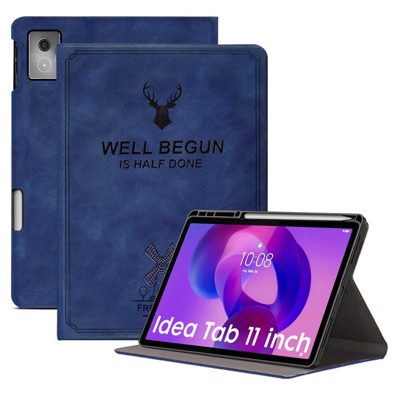 ProElite Case Cover for Lenovo idea Tab 11 inch 2025 Case, Deer Flip case Cover for Lenovo idea Tab 11 inch 2025 Case with Pen Holder [Auto Sleep Wake Feature], Dark Blue - Image 1