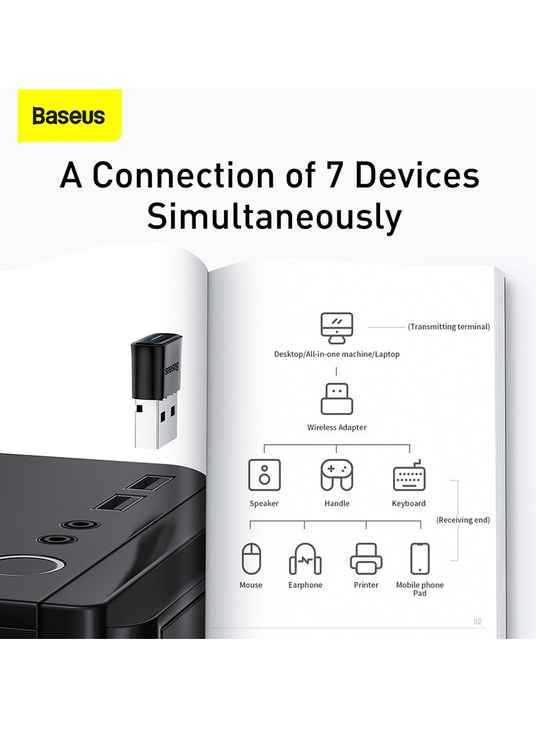 بيسوس محول USB Bluetooth 5.1 للكمبيوتر الشخصي، محول بلوتوث للكمبيوتر المكتبي والكمبيوتر المحمول، نقل لاسلكي لسماعات الرأس ومكبرات الصوت ولوحة المفاتيح والفأرة والطابعات، يدعم أنظمة التشغيل Windows 11/10/8.1/8/7/XP - Image 4