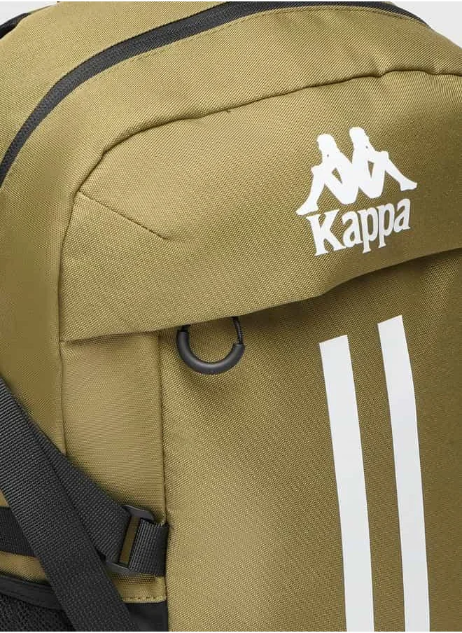 كابا Kappa Logo Print Backpack with Adjustable Straps and Zip Closure