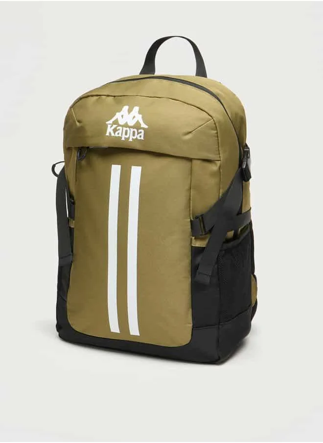 كابا Kappa Logo Print Backpack with Adjustable Straps and Zip Closure