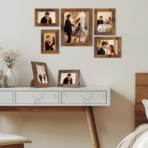 PETAFLOP Gallery Wall Frame Set 7 Pack Distressed Picture Frame Set, One 8x10, Two 5x7, Four 4x6 Picture Frames - Image 5