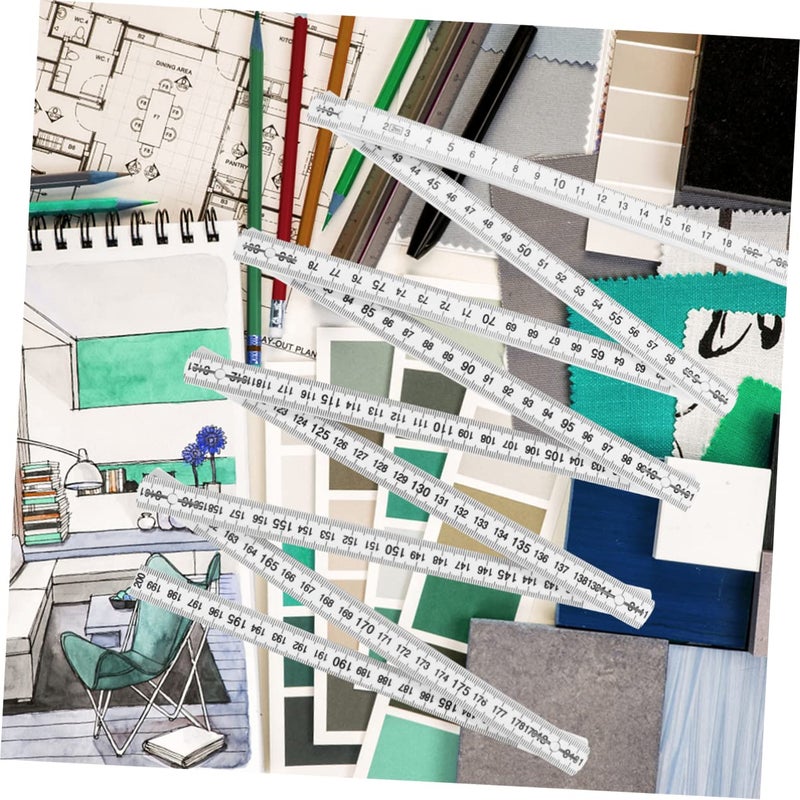 Safigle White Folding Ruler Plastic Metric Tape Measure For Underwater Work - Image 4