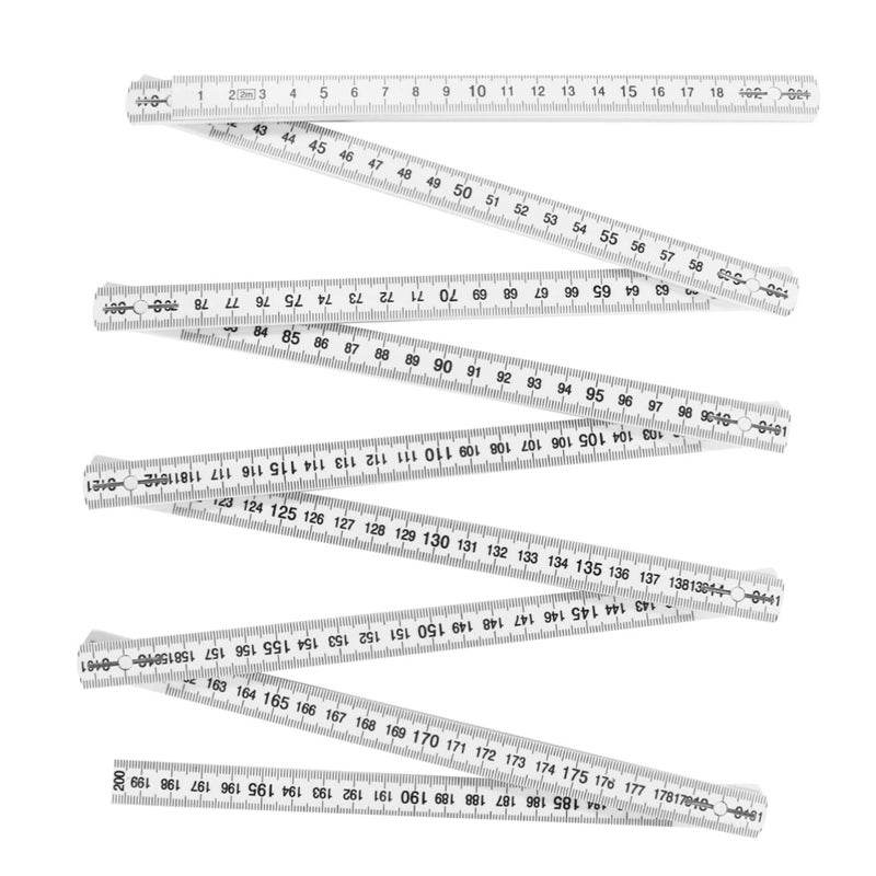 Safigle White Folding Ruler Plastic Metric Tape Measure For Underwater Work - Image 1