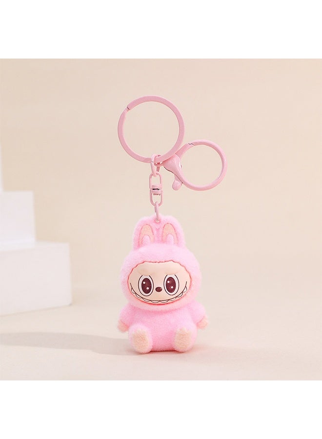 سلسلة مفاتيح أفخم من Labubu Fold ، سحر حقيبة كرتونية جميلة للفتيات ، مستوحاة من ألعاب المصممين الشهيرة ، مثالية لحقائب الظهر والهدايا الإبداعية (وردي) - Image 5