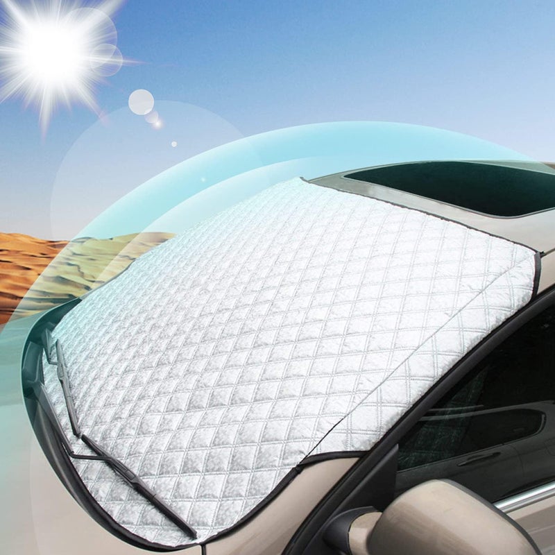 SMALUCK Car Windscreen Cover Sunshade - UV Protective Front Window Cover for All Weather (145x100 cm) - Image 2