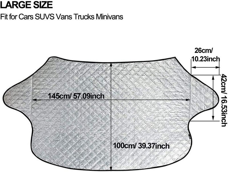SMALUCK Car Windscreen Cover Sunshade - UV Protective Front Window Cover for All Weather (145x100 cm) - Image 3