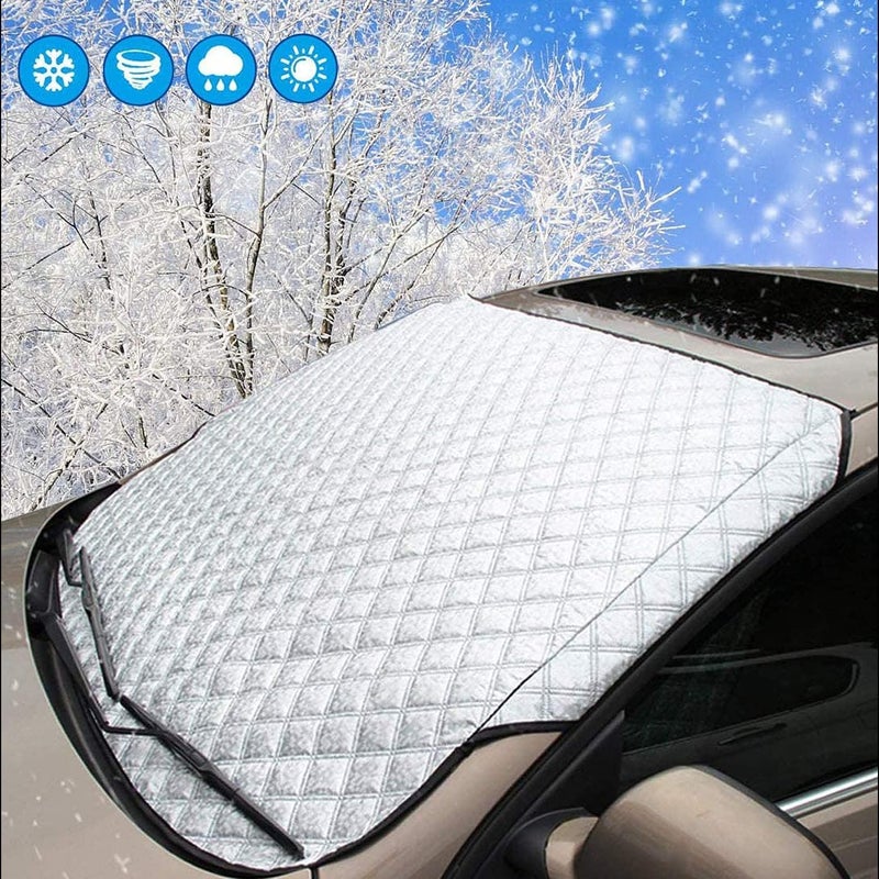 SMALUCK Car Windscreen Cover Sunshade - UV Protective Front Window Cover for All Weather (145x100 cm) - Image 1