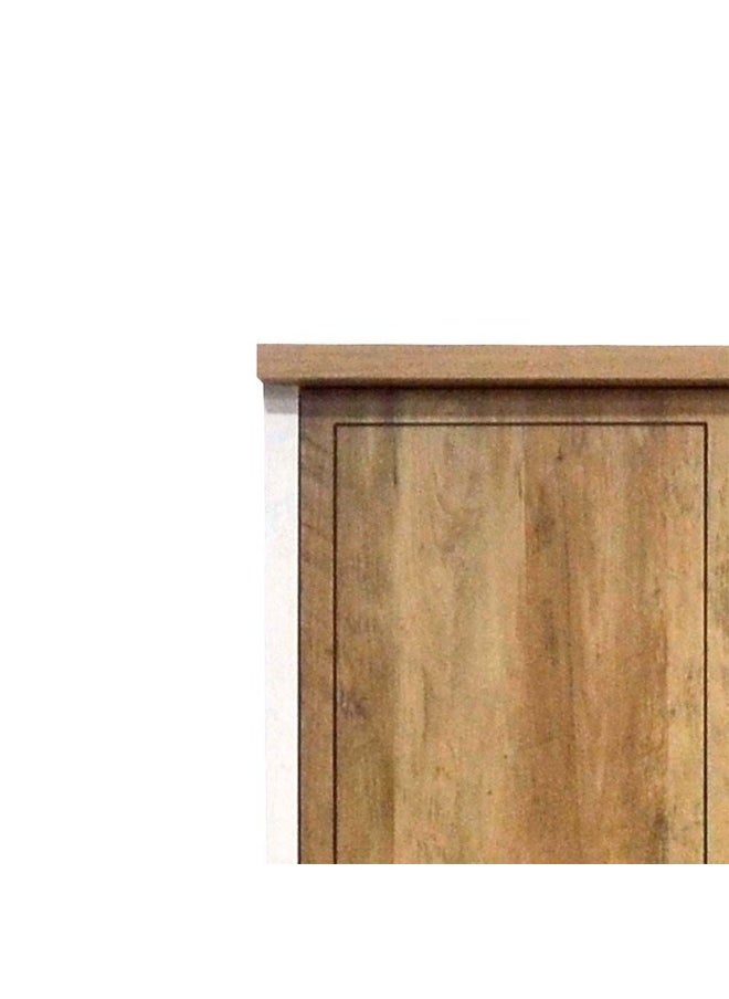 DANUBE HOME Swann 3-Door Wardrobe With Mirror For Hanging Clothes Extra Sturdy Rack Storage Organiser Modern Design Space Saving Cabinets For Bedroom - Summer Oak/Pearl White  - Image 4