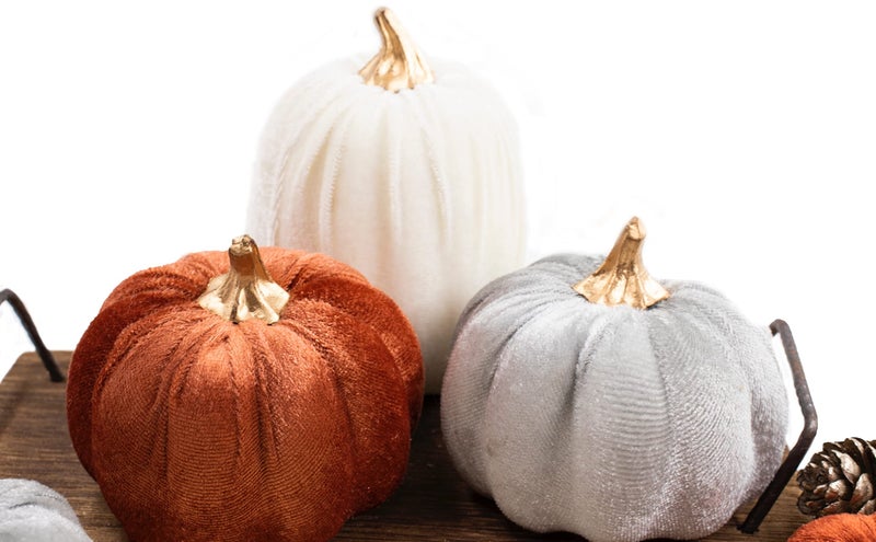 Fsforcar Thanksgiving Velvet Pumpkins  18 PCS Fall Table Decorations for Home  Artificial Pumpkins Set for Fall Autumn Harvest  Thanksgiving  Wedding  - Image 3