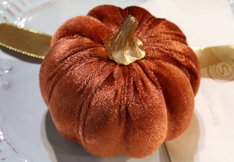 Fsforcar Thanksgiving Velvet Pumpkins  18 PCS Fall Table Decorations for Home  Artificial Pumpkins Set for Fall Autumn Harvest  Thanksgiving  Wedding  - Image 5