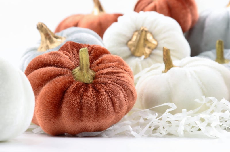 Fsforcar Thanksgiving Velvet Pumpkins  18 PCS Fall Table Decorations for Home  Artificial Pumpkins Set for Fall Autumn Harvest  Thanksgiving  Wedding  - Image 4
