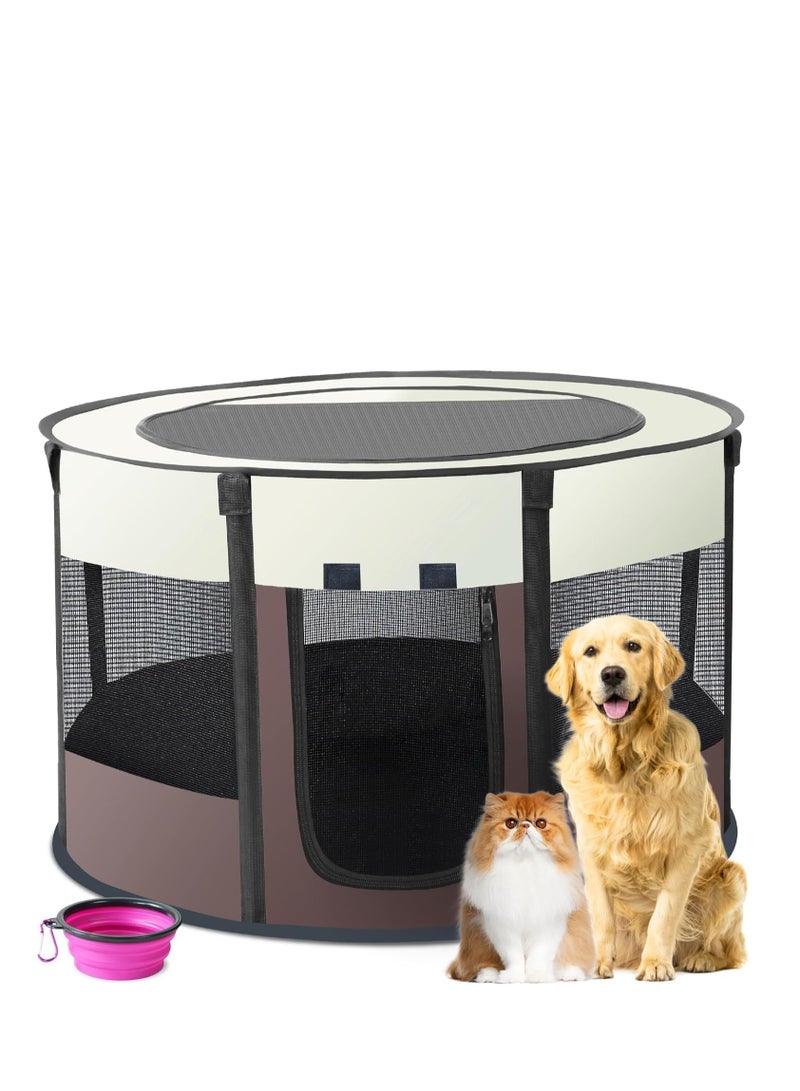 TRASSLE Portable Pet Playpen, Foldable Cats Exercise Enclosure Pen Tents Cat Delivery Isolation Room Dog Crates Kennel House Great for Indoor Outdoor Travel Use Kitten Puppy Rabbit - Image 1