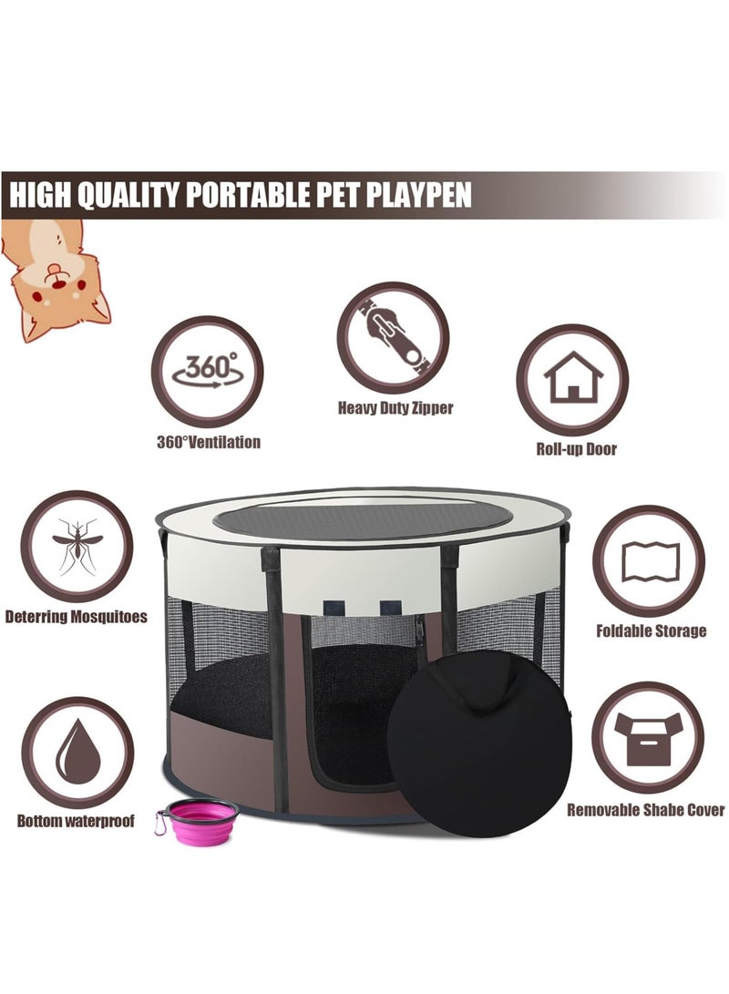 TRASSLE Portable Pet Playpen, Foldable Cats Exercise Enclosure Pen Tents Cat Delivery Isolation Room Dog Crates Kennel House Great for Indoor Outdoor Travel Use Kitten Puppy Rabbit - Image 2