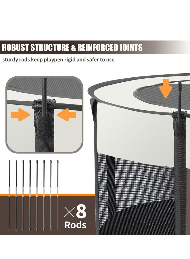 TRASSLE Portable Pet Playpen, Foldable Cats Exercise Enclosure Pen Tents Cat Delivery Isolation Room Dog Crates Kennel House Great for Indoor Outdoor Travel Use Kitten Puppy Rabbit - Image 3