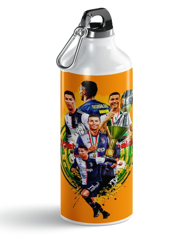 PrintingZone Compatible Print with Ronaldo Sipper Water Bottle for Boys GILR Birthday Gift Aluminium 600ml School Water Bottle Pack of 1NS240 - Image 2