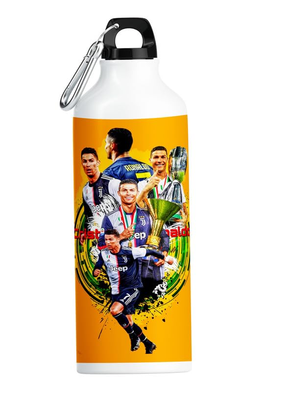 PrintingZone Compatible Print with Ronaldo Sipper Water Bottle for Boys GILR Birthday Gift Aluminium 600ml School Water Bottle Pack of 1NS240 - Image 1