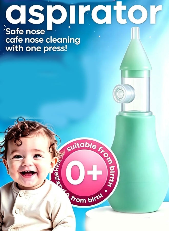 HiABsee Baby Nasal Aspirator – Manual Baby Nose Cleaner with Soft Silicone Tip, Anti-Backflow, Includes Cleaning Tweezers & Portable Case - Image 1