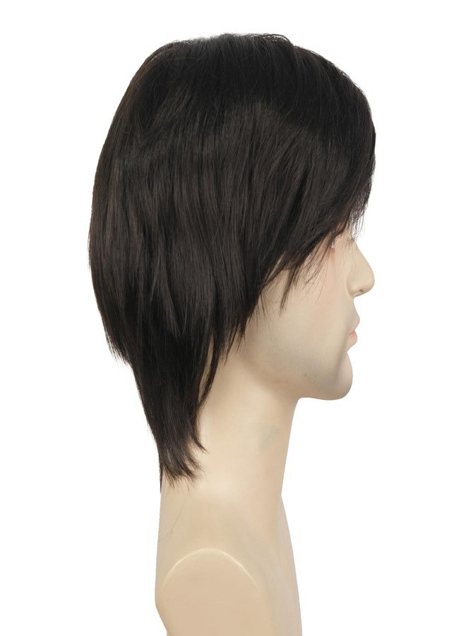 ايمول شعر مستعار قصير مستقيم للرجال من Aimole، شعر صناعي طبيعي، 6 بوصات (4 بني داكن) - Image 5