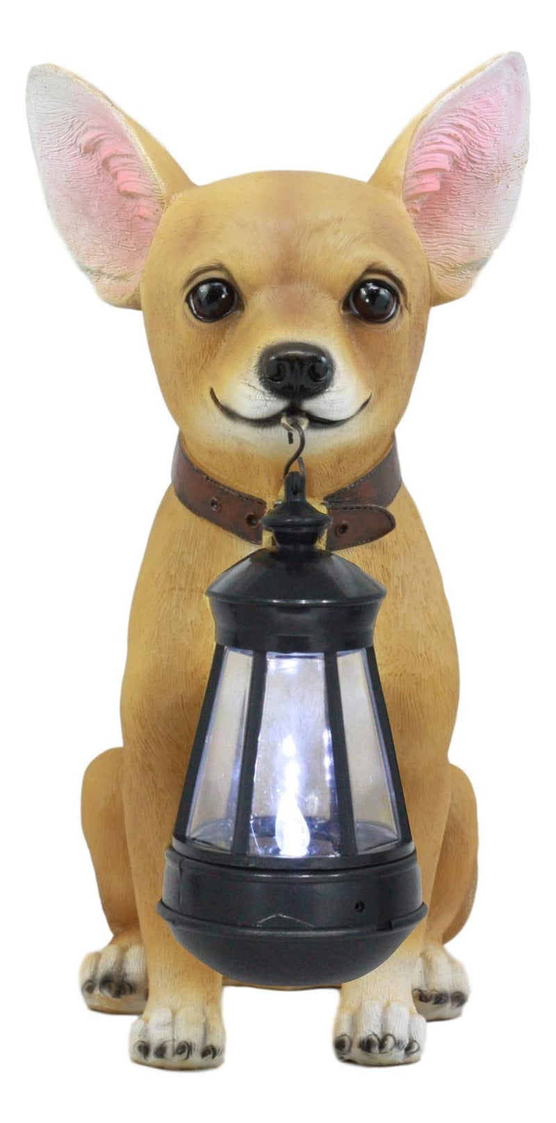 Ebros Picante Mexican Chihuahua Dog Decor Path Lighter Statue 125 Tall with Solar LED Light Lantern Lamp This Little Light of Mine