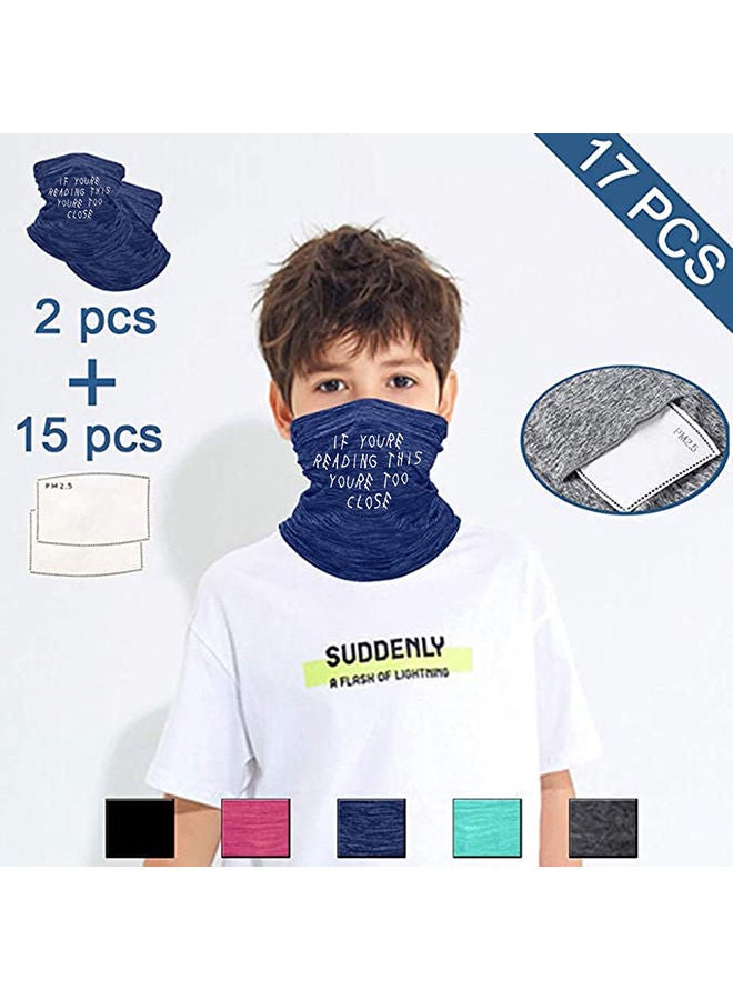 NIBEMINENT 2Pcs Kids Outdoor Dustproof Face Covers Neck Gaiter Scarf Headbands with Filter 36x28x1cm  - Image 3