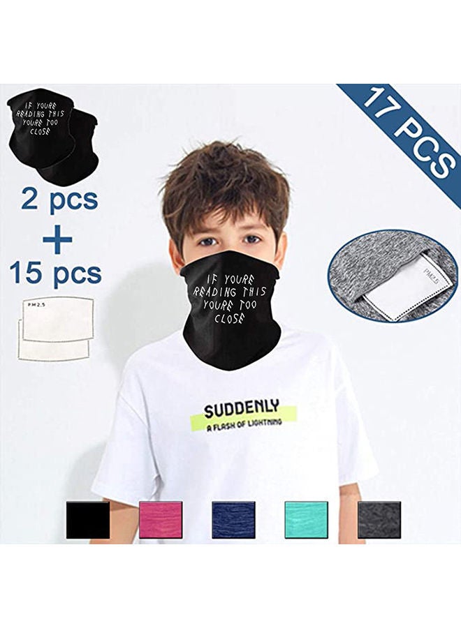 NIBEMINENT 2Pcs Kids Outdoor Dustproof Face Covers Neck Gaiter Scarf Headbands with Filter 36x28x1cm  - Image 4