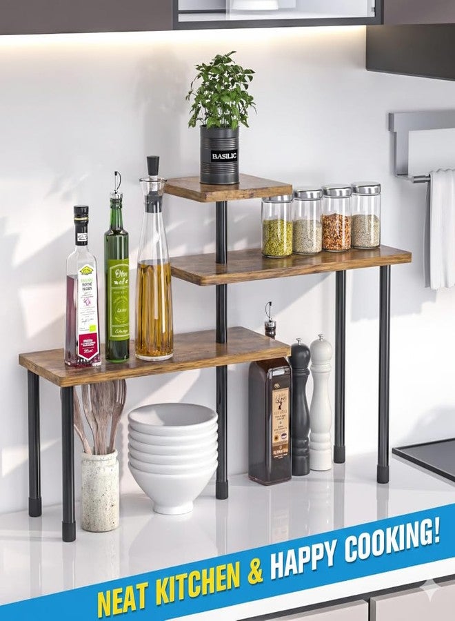 Rellon 3 Tier Spice Rack for Kitchen Counter Top Organizer Shelf Storage Rack,Container Rack, Space Saving,Bathroom Shelves (A1) - Image 2