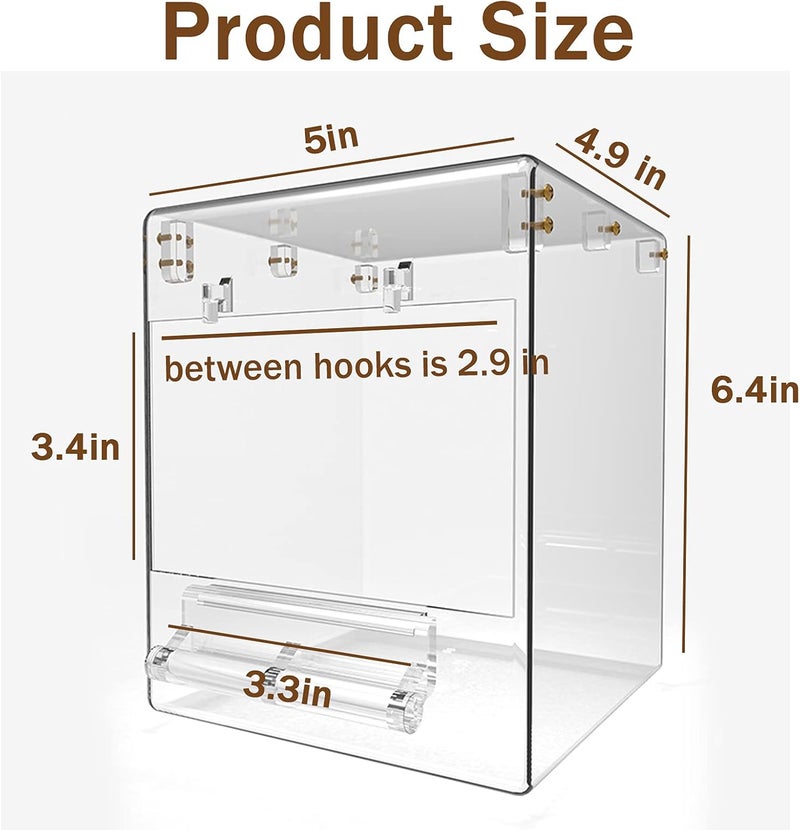 POWERFUL Bird Bathtub Hanging bird cage Bird Bath Bowl Transparent Bird Bath House big 17 * 13 * 13cm(Transparent) - Image 2