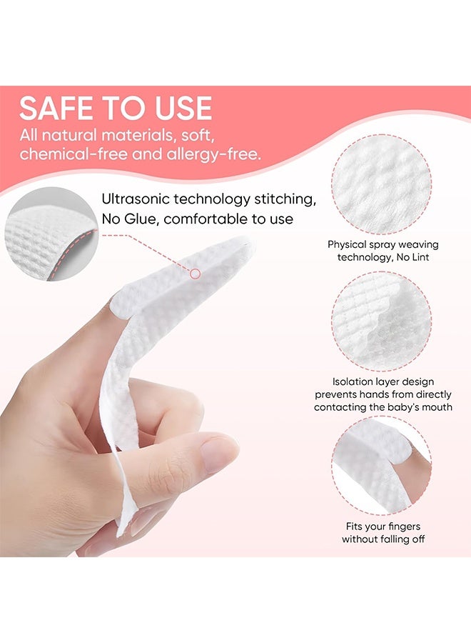 usbettas Finger Tooth Brushing Tongue Cleaner Baby Toothbrush 6 To 12 Months Finger Tooth Brushing Dry Wipes For Baby Wipes Toddles 32Pcs Infant Toothbrush Mouth Cleaner For 0-36 Month, Newborn Oral Care - Image 4