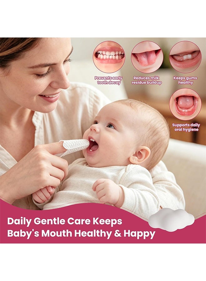 usbettas Finger Tooth Brushing Tongue Cleaner Baby Toothbrush 6 To 12 Months Finger Tooth Brushing Dry Wipes For Baby Wipes Toddles 32Pcs Infant Toothbrush Mouth Cleaner For 0-36 Month, Newborn Oral Care - Image 5