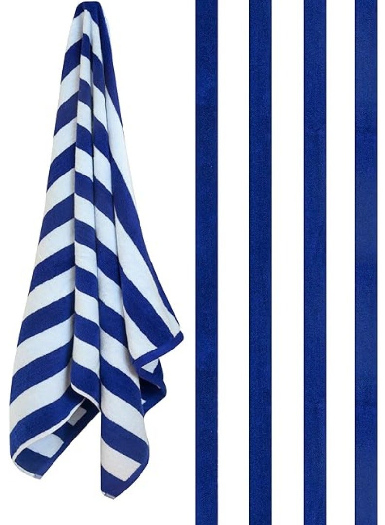 Pearl Coast International 2 Pieces Luxury Oversized Beach Towel Set Pack of 2 90x180cm Extra Large Premium Cotton 550 GSM Ultra Soft and Highly Absorbent Pool Cabana Stripe Hotel And Spa Quality Towels Blue and White Stripe - Image 5