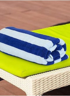 Pearl Coast International 2 Pieces Luxury Oversized Beach Towel Set Pack of 2 90x180cm Extra Large Premium Cotton 550 GSM Ultra Soft and Highly Absorbent Pool Cabana Stripe Hotel And Spa Quality Towels Blue and White Stripe  - Image 3