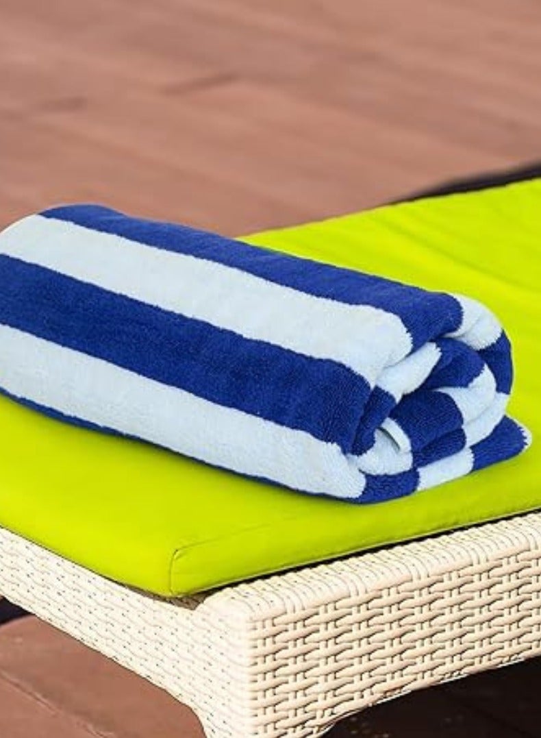 Pearl Coast International 2 Pieces Luxury Oversized Beach Towel Set Pack of 2 90x180cm Extra Large Premium Cotton 550 GSM Ultra Soft and Highly Absorbent Pool Cabana Stripe Hotel And Spa Quality Towels Blue and White Stripe - Image 3