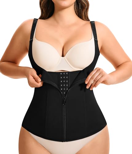 Eleady Women's Underbust Corset Waist Trainer Cincher Steel Boned Body Shaper Vest with Adjustable Straps (XL, Black) - Image 1