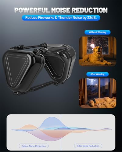 Soobeeke Dog Ear Muffs Noise Protection Soundproof Earmuffs for Dogs Dog Headphones Noise Cancelling Ear Muffs for Dogs Lightweight Adjustable for Fireworks Thunder Grooming Black - Image 3