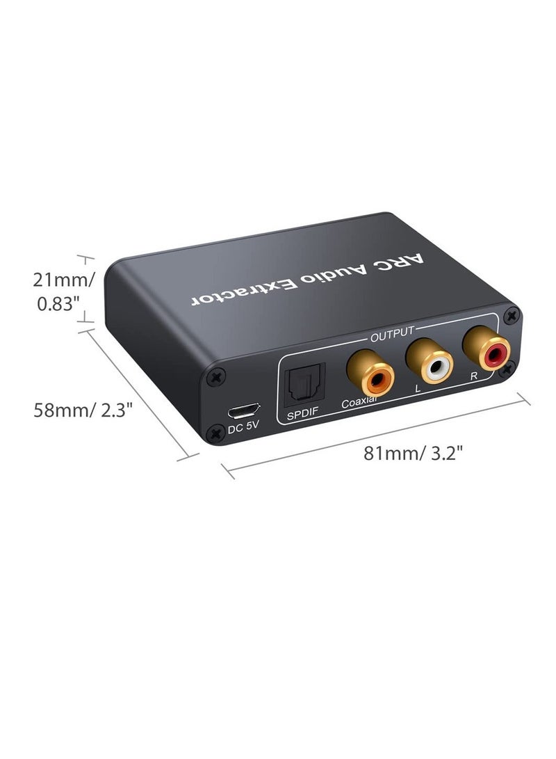 192KHz ARC Audio Adapter HDMI Audio Extractor Digital to Analog Audio Converter DAC SPDIF Coaxail RCA 3.5mm Jack Output - Image 4