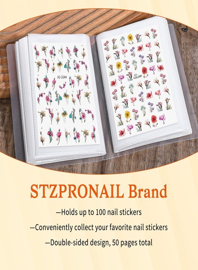 Psiriol 100 Slots Nail Art Sticker Storage Book, Empty Nail Decals Book Binder, Nails Art Decals Sticker Organizer Binder, Empty Stickers Holder for Stickers Storage - Image 5