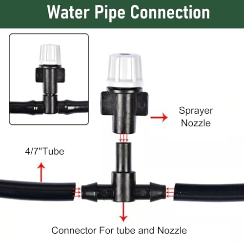 HASTHIP® Automatic Garden Watering System - Slow Drip Irrigation Kit with 10 Tee Connector - Garden Water Dripper for Plant with 10M Long Drip Irrigation Pipe Outdoor Lawn & Garden Watering Equipment - Image 3