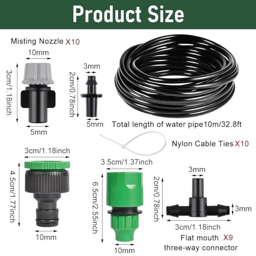HASTHIP® Automatic Garden Watering System - Slow Drip Irrigation Kit with 10 Tee Connector - Garden Water Dripper for Plant with 10M Long Drip Irrigation Pipe Outdoor Lawn & Garden Watering Equipment - Image 2