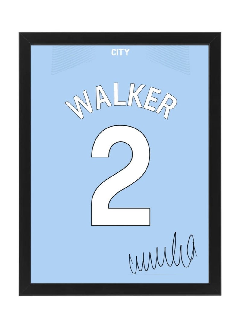 Boomah Accessories Kyle Walker Autographed Jersey 2023-24 Poster with Frame 30x40cm 