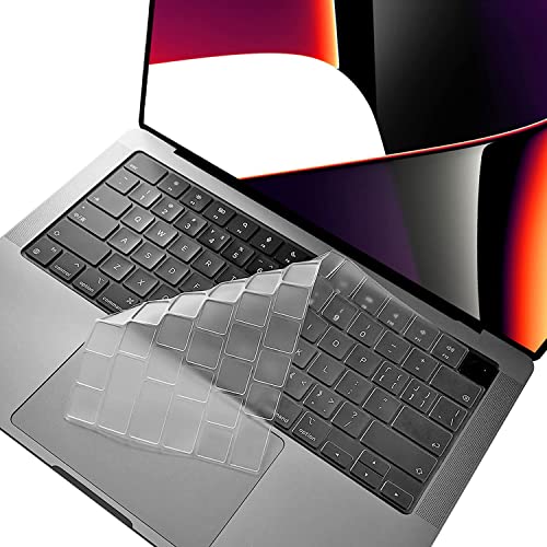 Oaky Keyboard Protector for MacBook Air 15.3" 13.6" M3 M2 2024-2021 [A3113 A2681 A3114 A2941] & MacBook Pro 14" 16" M3 M2 M1 (A2918 A2992 A2779 A2442 A2991 A2780 A2485) - TPU Clear - Image 1
